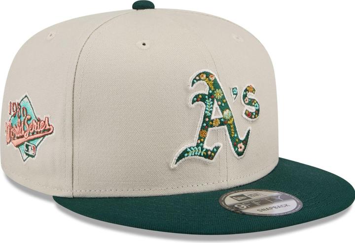 New Era 9Fifty Snapback Cap - FLORAL Oakland Athletics stone