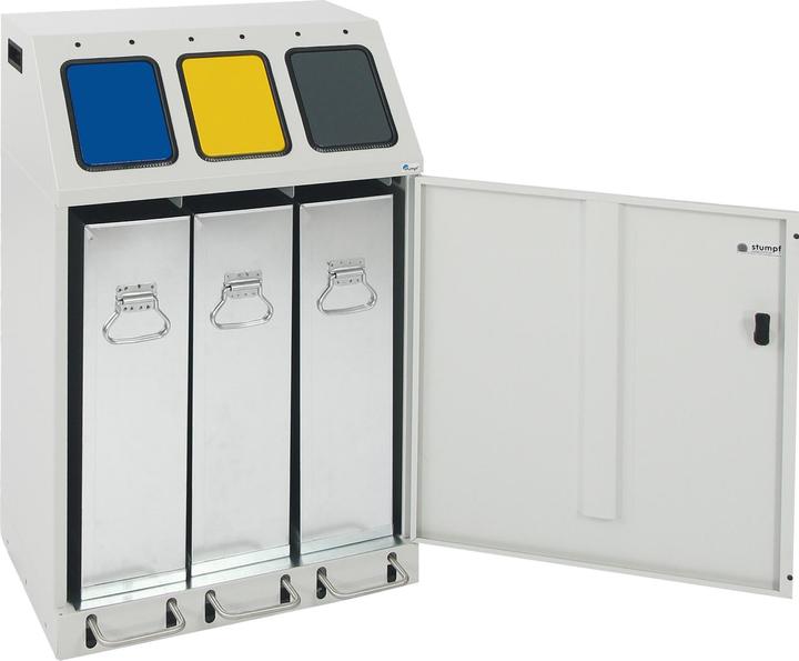 Immagine prodotto Contenitore per la raccolta differenziata, in acciaio, capacità 3 x 30 l (30 l)