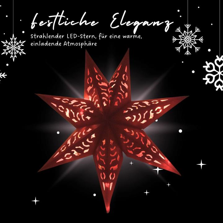 Image du produit Hermex LED Étoile de Noël Étoile lumineuse Hanging Star Lanterne d'éclairage Étoile pliante