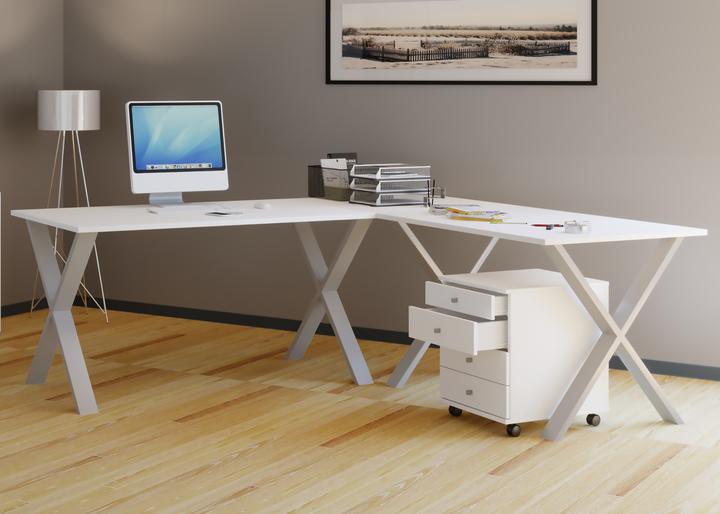 Immagine prodotto VCM Mobili per ufficio Scrivania ad angolo Lona T. 80 cm X Argento (220 x 80 x 76 cm)