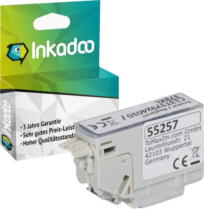 Produktbild Inkadoo Druckerpatronen kompatibel zu Epson C13T37924010 / 378XL Tintenpatrone, cyan Cyan (C)