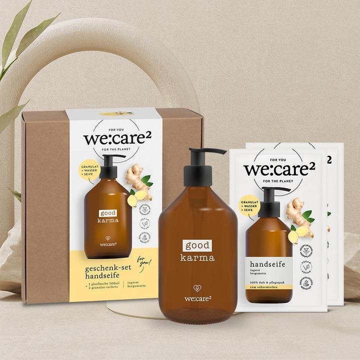 Immagine prodotto we:care2 Geschenk-Set, Handseifen-Granulat, Good Karma
