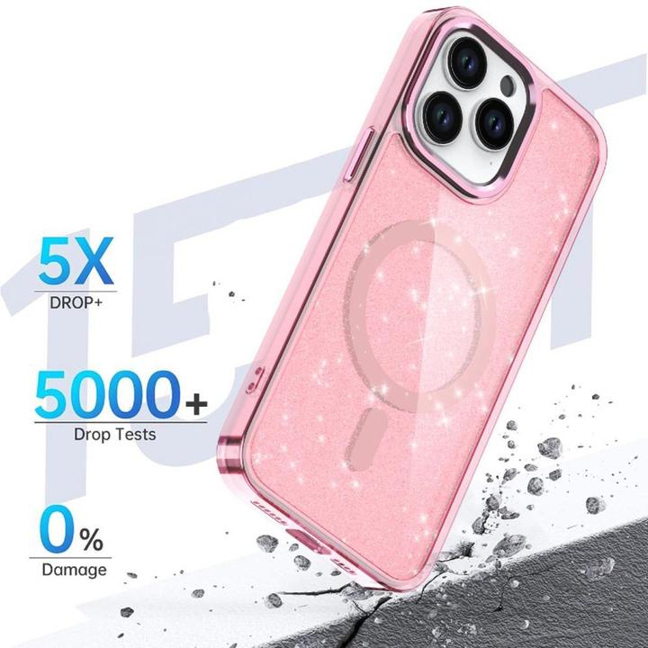 Image du produit Hurtel Étui à paillettes MagSafe pour iPhone 16 Pro Max - rose à paillettes (Apple iPhone 16 Pro Max)