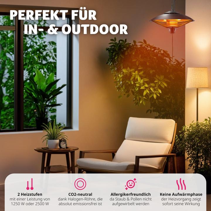Image du produit tectake Radiateur infrarouge Solaris Orbit 2500W, boîtier en aluminium (2500 W)