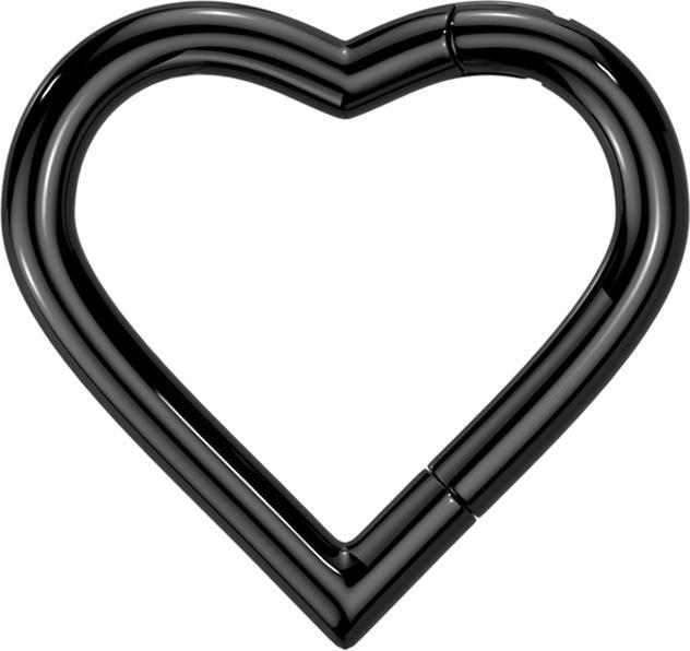 Produktbild Star Piercing Micro Segmentring klappbar schwarz Herz (ohne Messing, Titan G23)