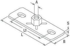Actual product image Fischer Base plate GPL Length 120 mm Width 40 mm Thickness 4.0 mm galvanised steel galvanised v (M10)