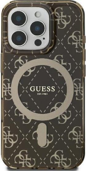 Actual product image Guess GUHMP16LH4DTEW iPhone 16 Pro 6.3" brązowy/brown hardcase IML 4G Background MagSafe (Apple iPhone 16 Pro)