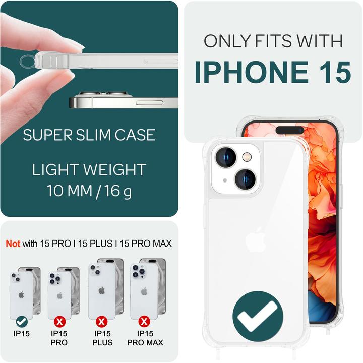 Actual product image Nalia Clear cover with chain to hang around