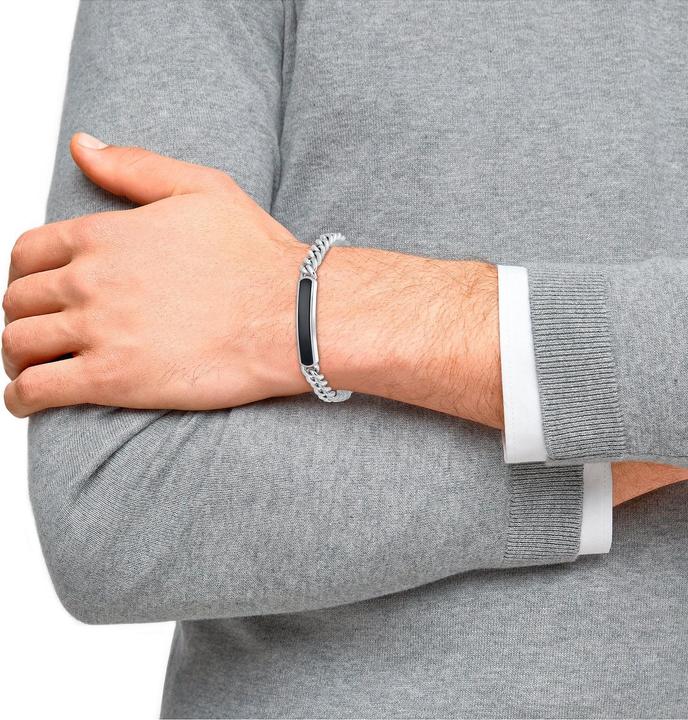 Produktbild S.Oliver Armschmuck für Herren, Stainless Steel, Achat (18.50 cm, Edelstahl)