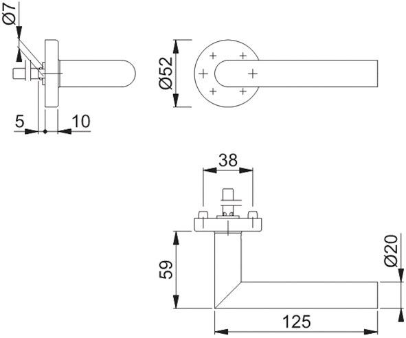 Actual product image Hoppe Rosette half-set Amsterdam E1400Z/42H Stainless steel F69 Square 8 mm (Door handle)