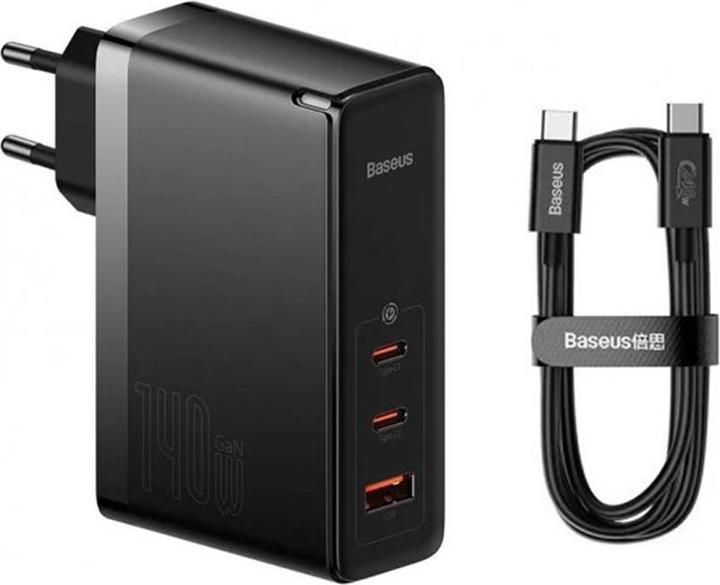 Productafbeelding Baseus GaN5 Pro Snellader 2C+U 140W EU Zwart (140 W)