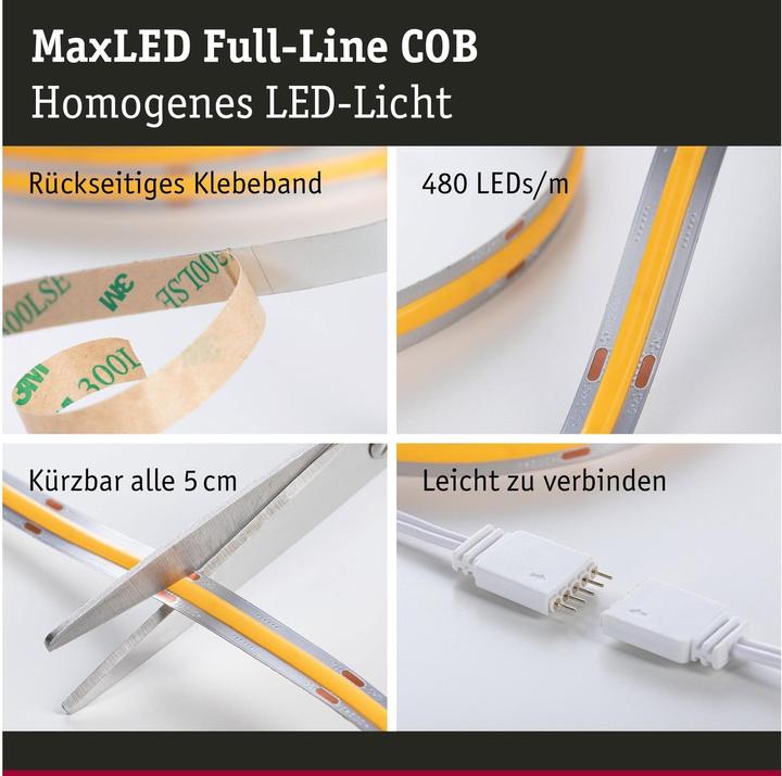 Actual product image Paulmann MaxLED 1000 Full-Line COB Stripe Set (Warm white, 300 cm, Indoor)