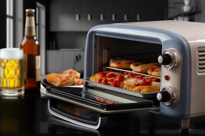 Produktbild Ariete Mini-Backofen Vintage Blue (wei?/hellblau, 800 Watt, 10 Liter)