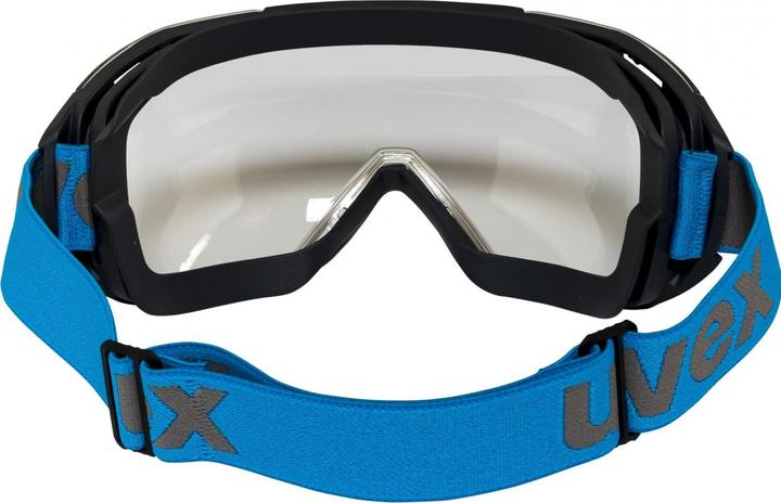 Actual product image Uvex Safety megasonic goggles, clear visor, grey/blue.