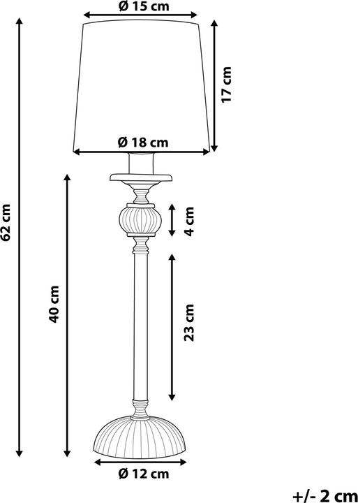 Nutritional values and ingredients Beliani Table lamp white 62 cm round KUBENA (E27)