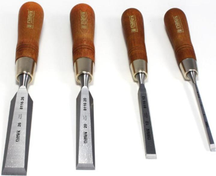 Actual product image Narex Chisel set with bevelled edges and waxed handles 4 pieces