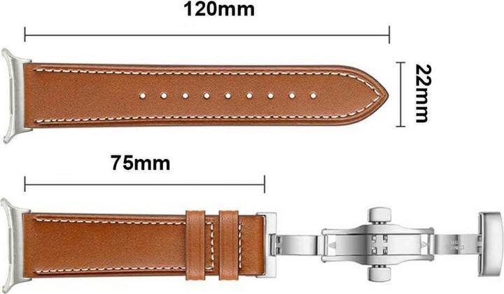 Produktbild Cover-Discount Galaxy Watch Ultra (47mm) - Lederarmband Ersatz mit Butterfly Verschluss (Leder)