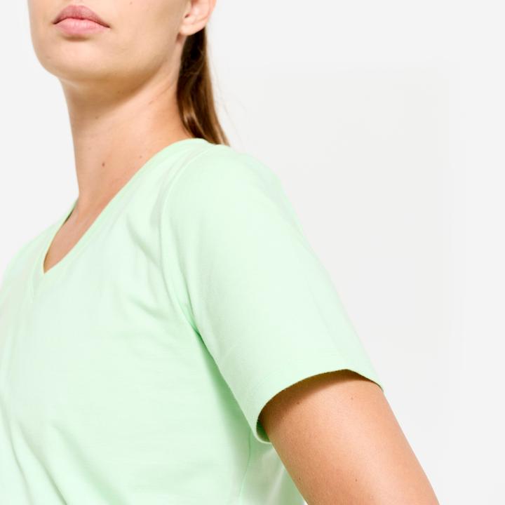 Produktbild Domyos Women's V-Neck Cotton Fitness T-Shirt - Sorbet Green (3XL)