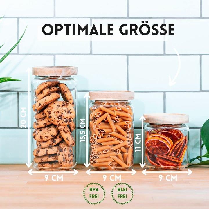 Image du produit Econovo Verres à provisions avec couvercle carré 3 pièces (2.70 l)