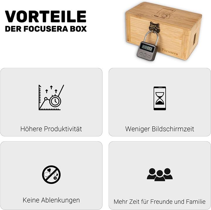 Actual product image Focusera Box with time lock for planned Digital Time Out Family and Friends