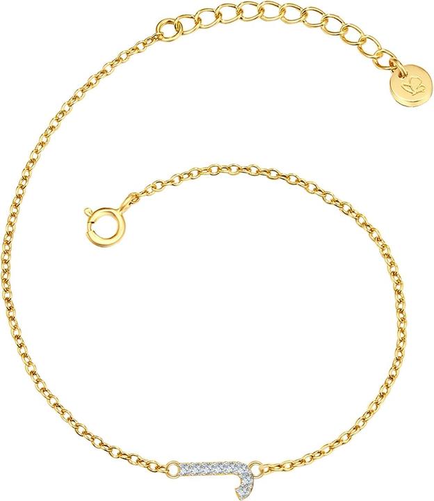 Produktbild Glanzstücke München Damen Buchstabe J Sterling Silber Zirkonia Gelbgold 17,0 cm Basislänge + 3,0 cm Verlängerung - 32158 (17 cm, Sterling Silber)