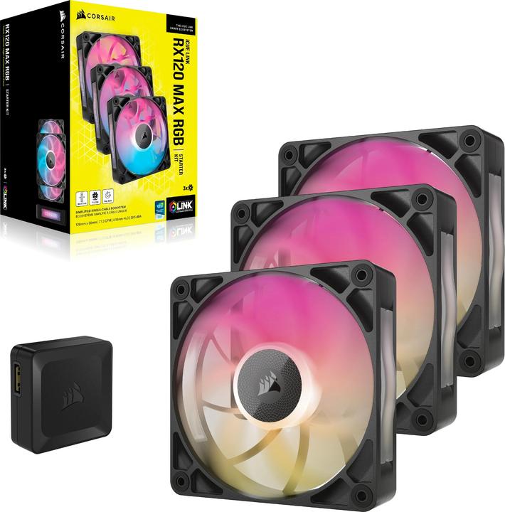 Image du produit Corsair iCUE LINK RX120 MAX RGB (120 mm, 3 x)