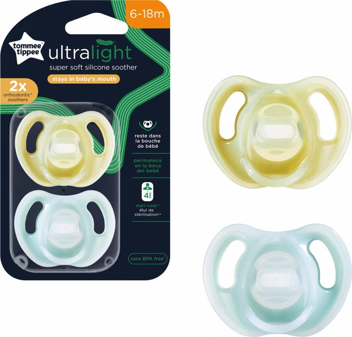Produktbild Tommee Tippee Silikonschnuller, ULTRA-LIGHT 6-18 Monate 2 Stück, 43345101 (2 x, 6 - 18 Monate)