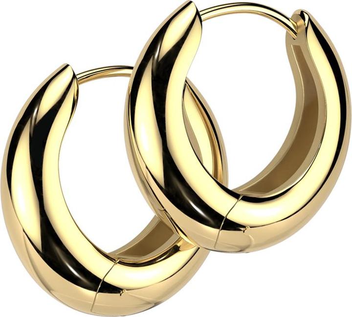 Immagine prodotto Star Piercing Ohrring zum Klappen vergoldet rund breit (senza ottone, Acciaio chirurgico 316L)