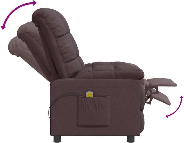 Produktbild VidaXL Massagesessel Fernsehsessel Relaxsessel Liegesessel Dunkelbraun Stoff
