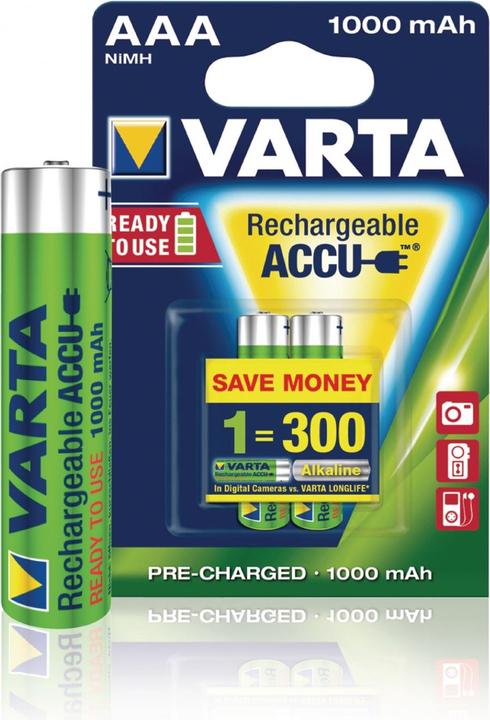 Produktbild Varta Recharge Accu Power (2 Stk., AAA, 1000 mAh)