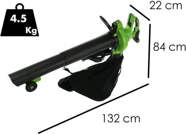 Immagine prodotto Greenworks Aspiratore elettrico per foglie GD40BVII (Batteria ricaricabile, Aspiratore e soffiatore)