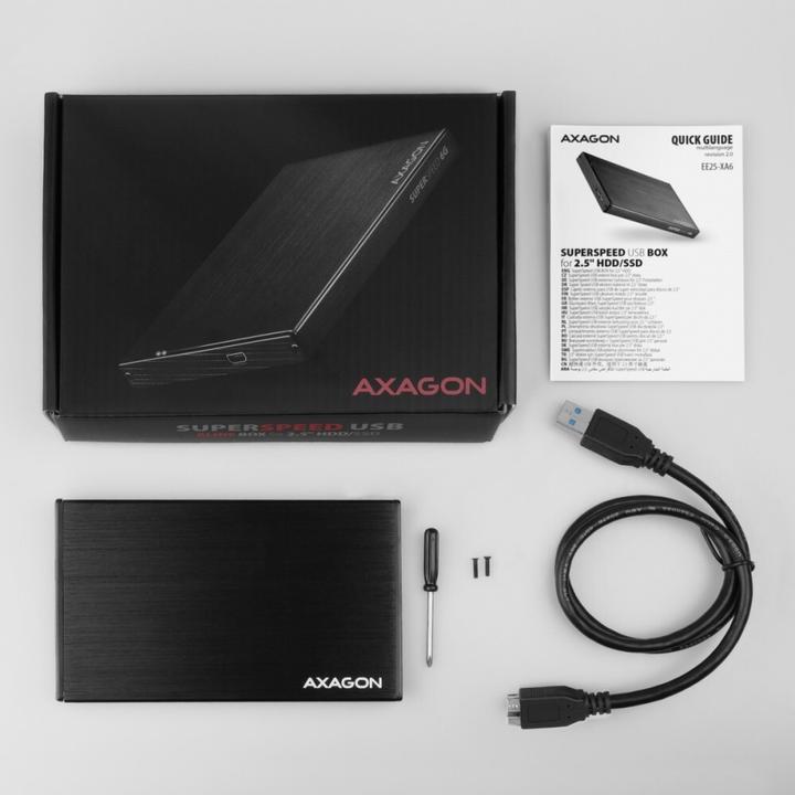 Immagine prodotto Axagon EE25-XA6 - Alloggiamento HDD / SSD - 2,5 pollici - SATA - Serial ATA II - Serial ATA III (2.5")
