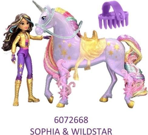 Actual product image Unicorn Academy - Sophia and unicorn Wildstar (with real mane and tail and brush)