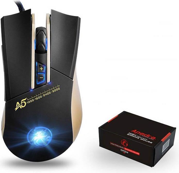 Immagine prodotto JTI Apedra A5 Mouse da gioco ottico LED ad alta precisione - 3200 DPI (Cablato)