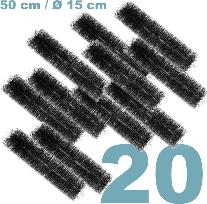 Produktbild Wiltec Black Brush Teichbürste Set 20 Filterbürsten 50x15cm Gartenteich Koiteich