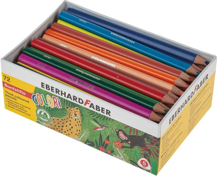 Produktbild EberhardFaber Farbstift Buntstifte 72x dick, weich, sortiert (Multicolor, 72 x)