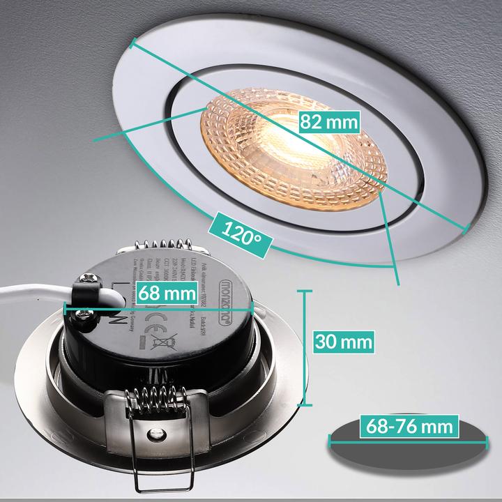 Immagine prodotto Monzana 6 luci da incasso a LED (400 lm)