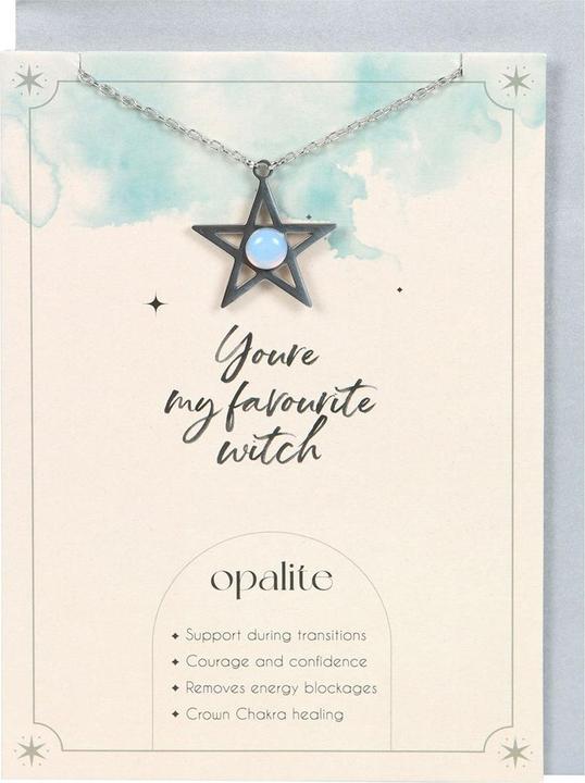 Actual product image Something Different You're My Favourite Opalite Star Necklace & Card (100% synthetic material)