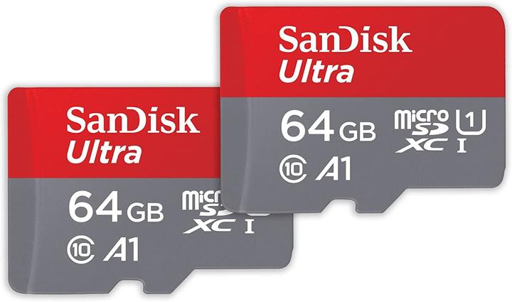 Actual product image SanDisk Ultra mit Adapter (2-Pack) (64 GB, microSDXC, U1, UHS-I)