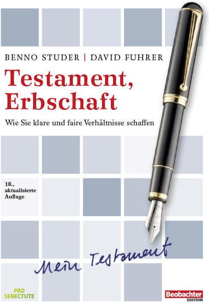 Actual product image Testament, Erbschaft (German, Benno Studer, David Fuhrer, 2022)
