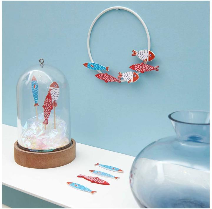 Produktbild Rico Design Streudeko Fische 36 Stück, Blau/Rot/Weiss