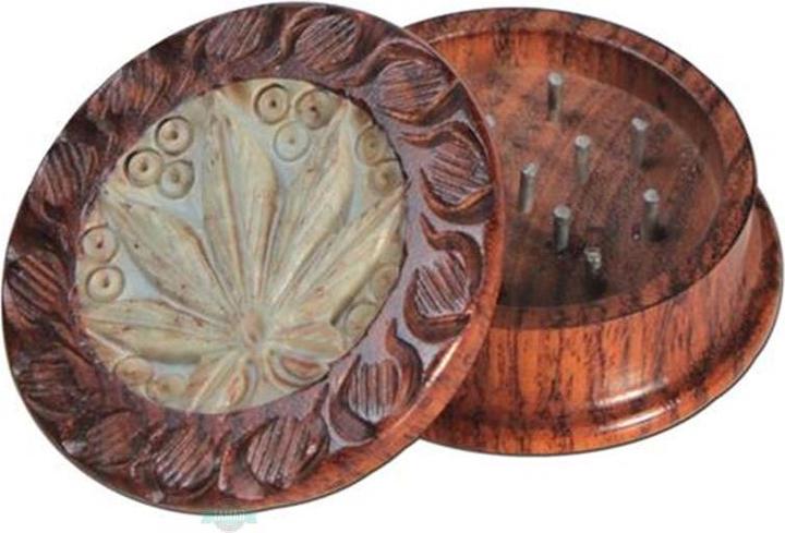 Actual product image Black Leaf Grinder rosewood with soapstone blade