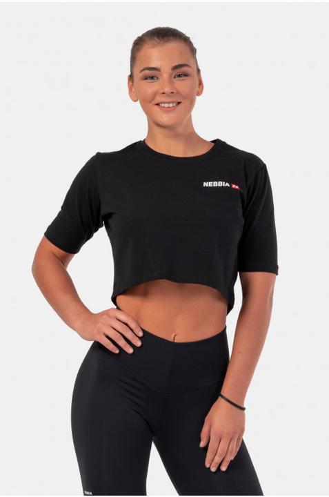 Nebbia Minimalist Logo Crop Top 600 Black (XS)