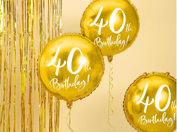 Immagine prodotto Partydeco Palloncino 40 anni alluminio in oro