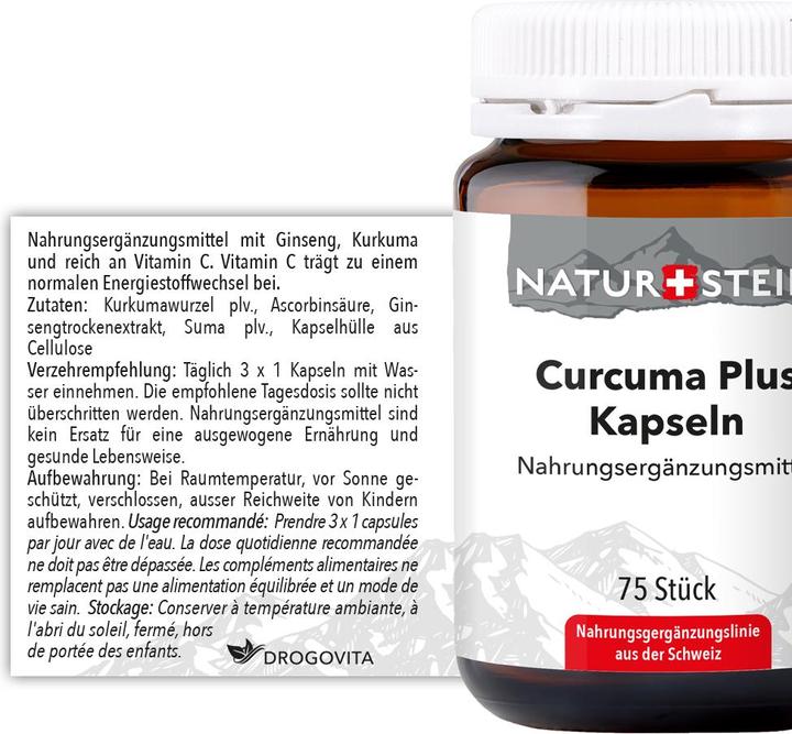 Immagine prodotto Naturstein Curcuma plus capsule (75 Pezzo/i, Pillole, 148 g)