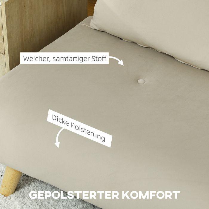 Immagine prodotto Swisshandel24 Schlafsofa Sofa mit Schlaffunktion 130 X 78 cm Couch mit Lendenkissen, Beige