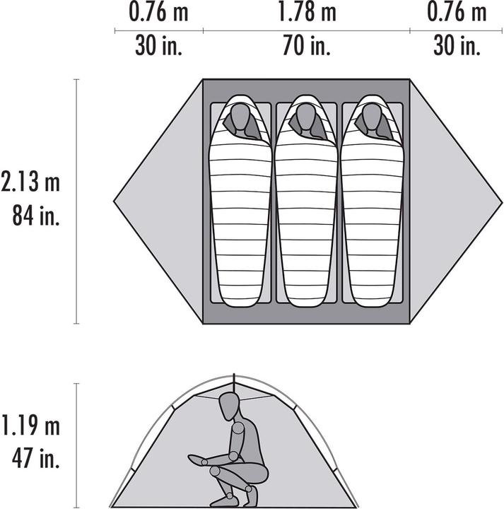 Image du produit Msr Access 3 (Tente igloo, 1.99 kg, 3 personnes)