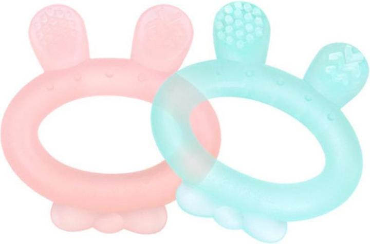Actual product image Haakaa Teething Ring Rabbit Ear- Pink
