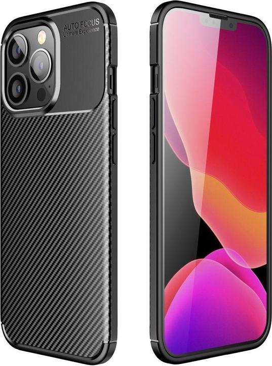 Actual product image OEM Back panel cover Case CARBON PREMIUM for IPHONE 14 Pro Max black (Apple iPhone 14 Pro Max)