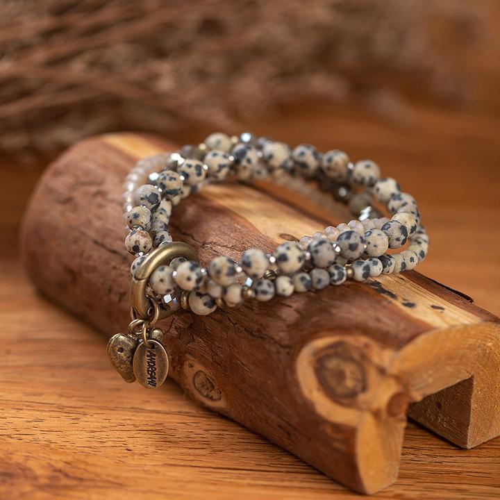 Produktbild Andreani Armband mit echtem Dalmatiner Jaspis (80 cm, Braun)
